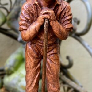 Vintage Handgesneden druivenplukker in houthars, met zegel en handbeschildering - SIC Frankrijk