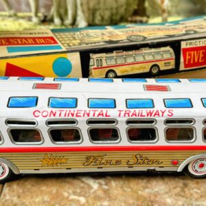 5305510915.jpg Zeldzame vintage Speelgoedbus "Continental Trailways Five Star" in originele doos – ATD Japan jaren 1950/60