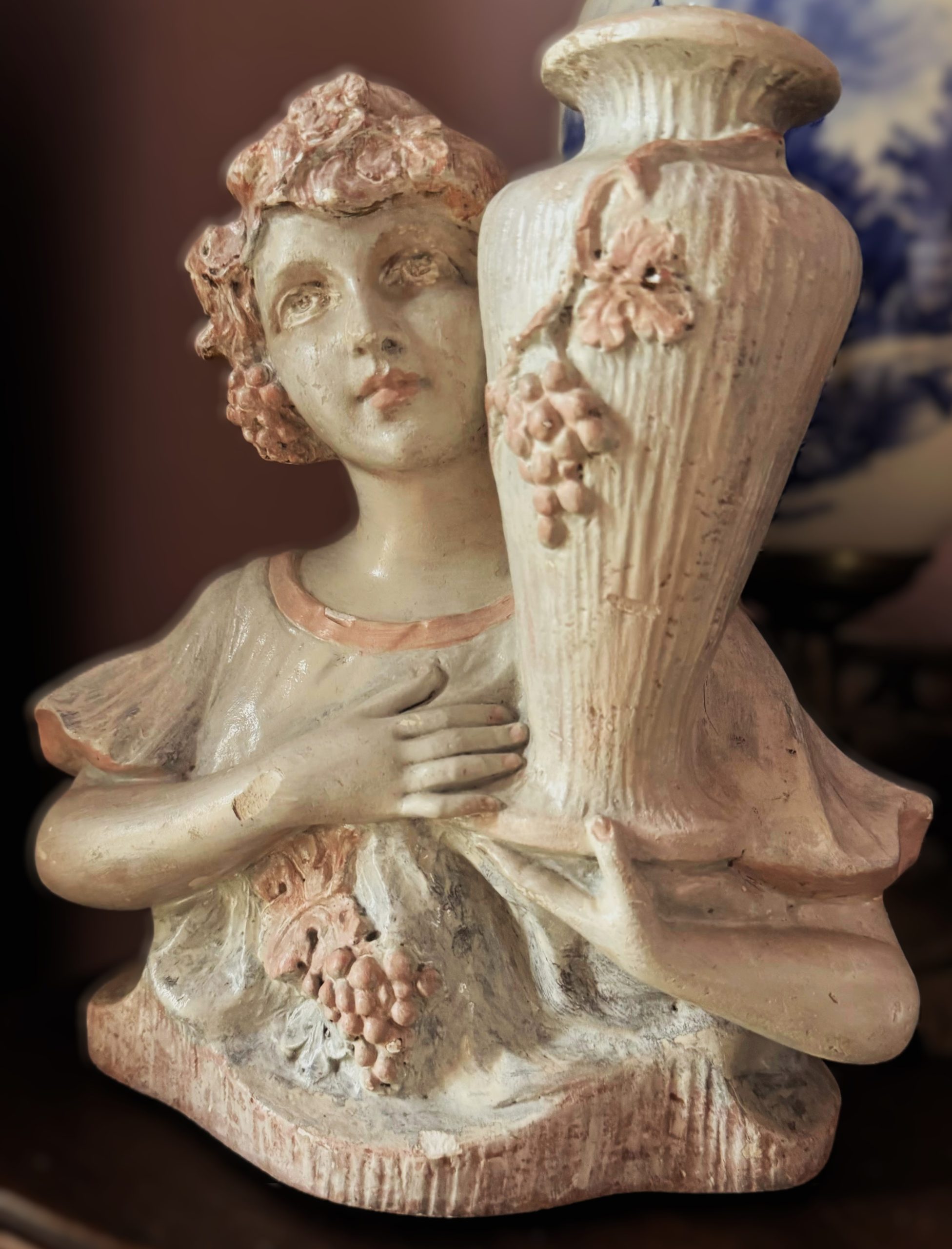 Art Nouveau gipsen buste “La Porteuse d’eau” – Balestra 1633 ca. 1900