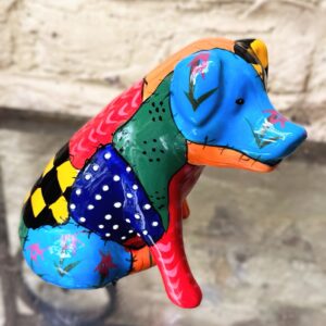 Veelkleurig keramisch lappendeken-varken in Miró-stijl – ca. 2000