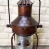 Extreem zeldzame originele koperen nautische scheepslamp Tavernier Oostende | Extremely rare original copper nautical ship lamp Tavernier Ostend – 1970s