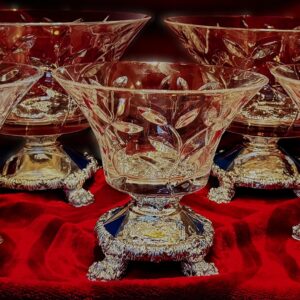 Exclusieve set Italiaanse kristallen fruitschalen – Original Crystal, Made in Italy – ca. 1970