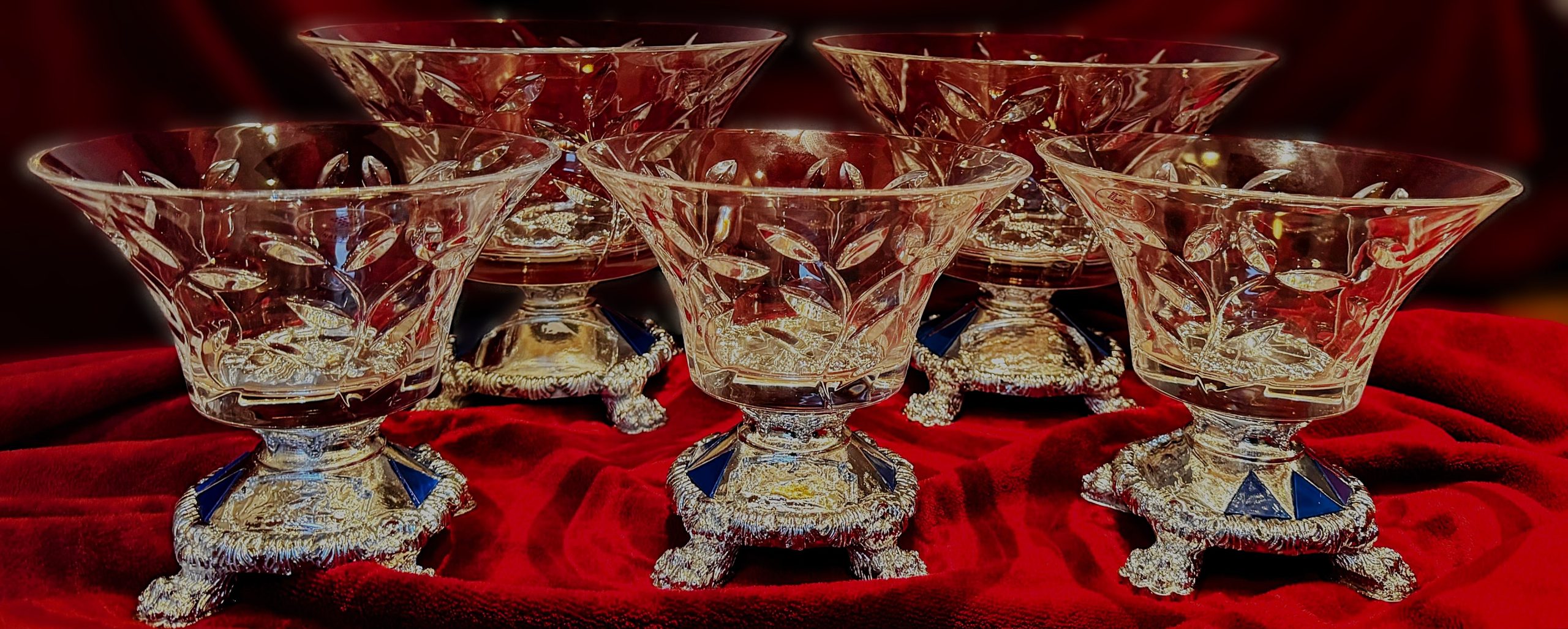 5305512768.jpg Exclusieve set Italiaanse kristallen fruitschalen – Original Crystal, Made in Italy – ca. 1970