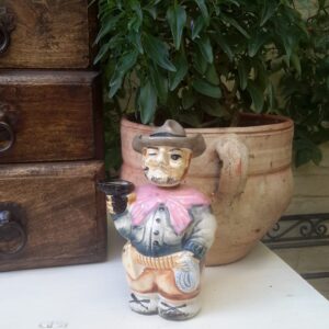 Vintage Porseleinen Cowboy Decanter – Uniek Verzamelobject uit de Jaren ’50