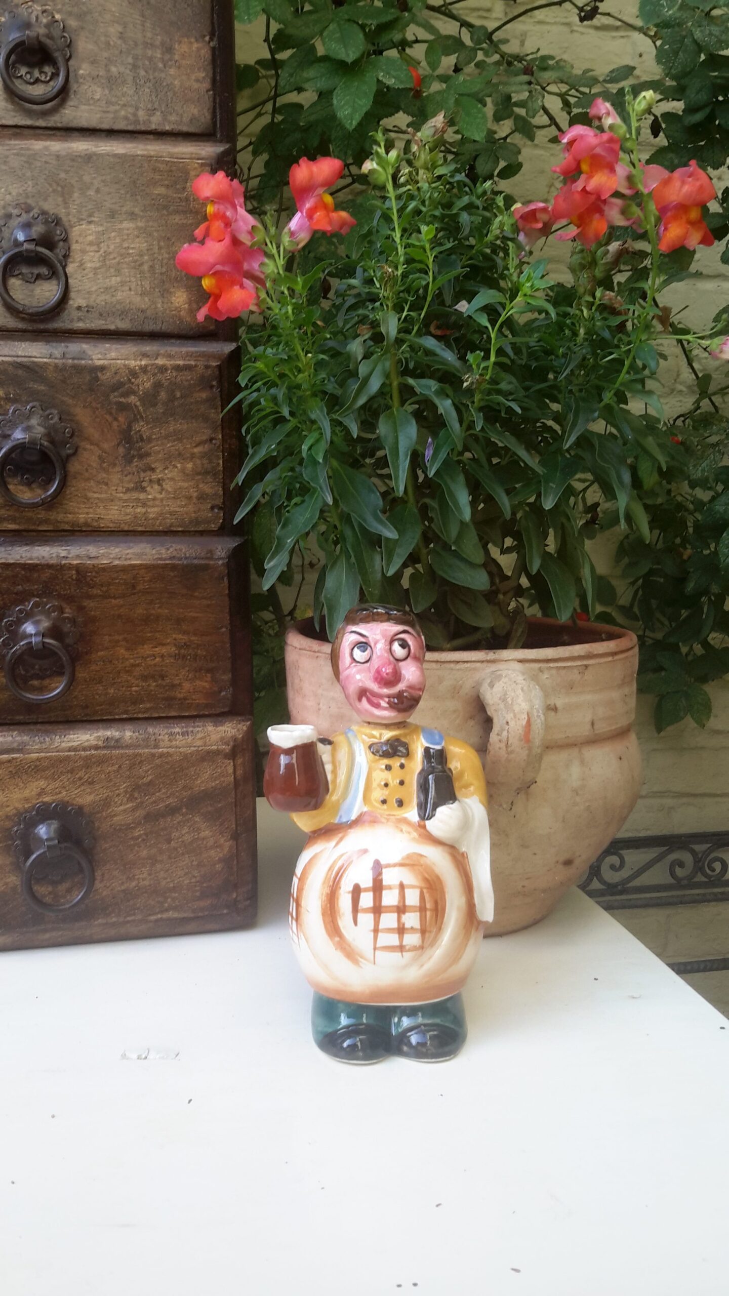 Vintage Porseleinen Ober Decanter – Authentiek Verzamelobject uit de Jaren ’50