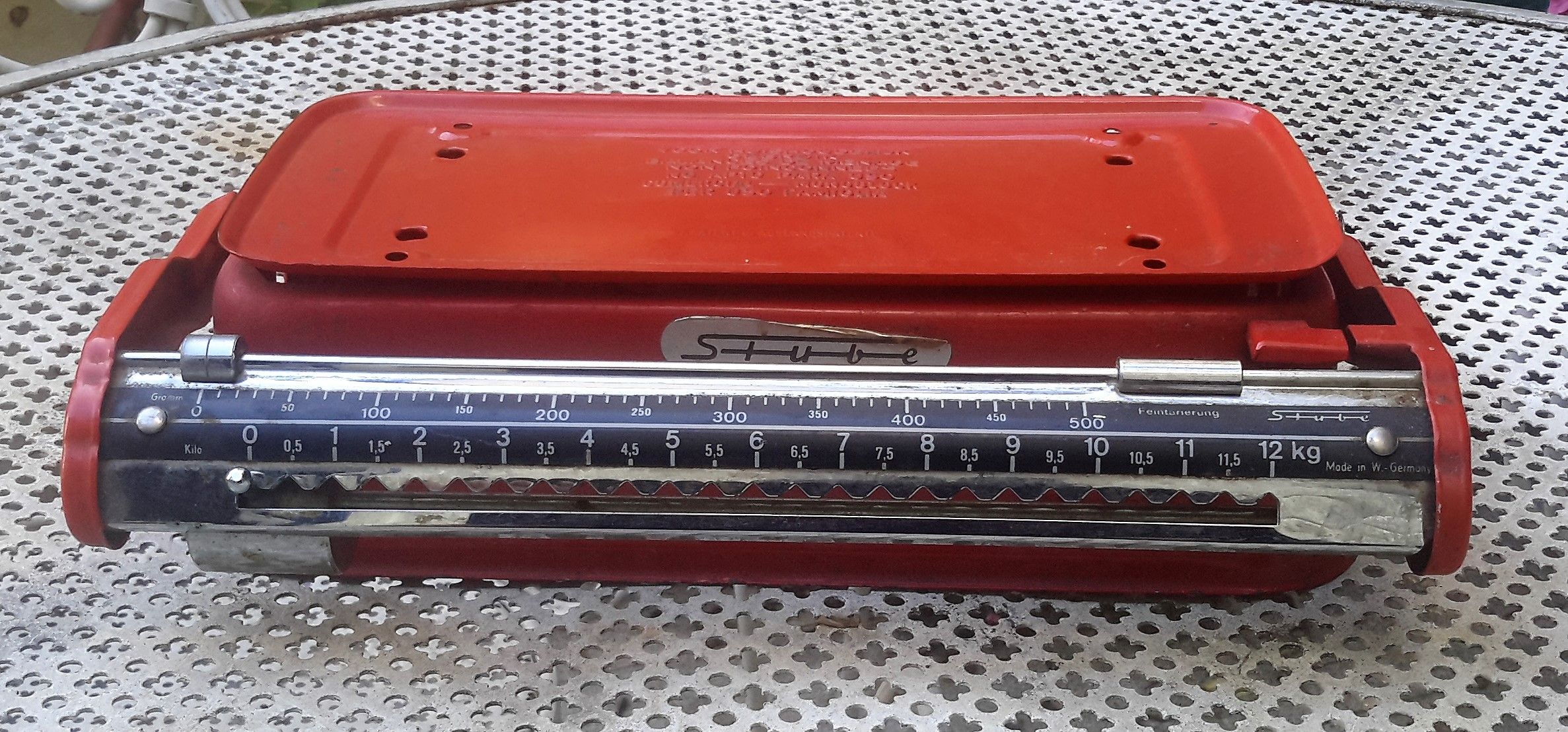 5305513207.jpg Vintage Weegschaal van Stube – W. Germany, ca. 1949–1990