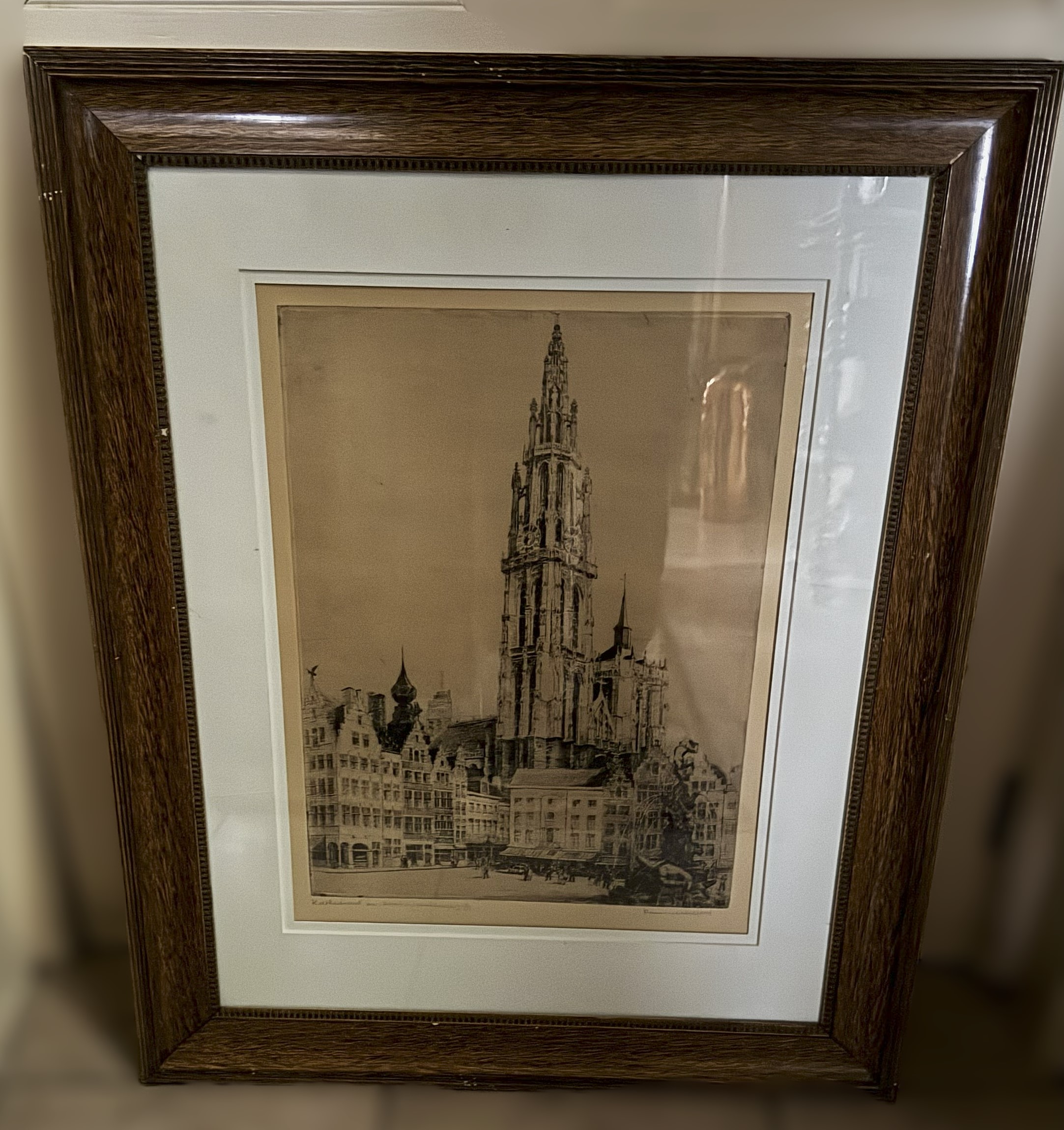 5305513501.jpg Ets Kathedraal en Brabofontein Antwerpen – Romain Malfliet (2/100, ca. 20e eeuw)