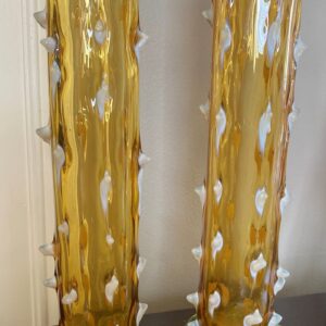 Stijlvolle Moser glazen vazen – Boheems mondgeblazen glas uit de 19de eeuw