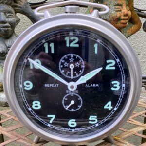 5305515769.jpg Vintage verchroomde wekker Peter Repeat Alarm Clock – Duitsland, jaren 1960