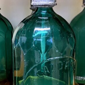 Lauriergroene "Romanian Seltzer Bottle" Sifonfles gemerkt – ca. 1950