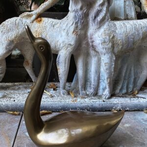 Vintage messing zwaan – India, decoratieve sculptuur