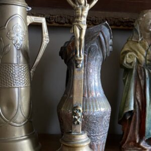 5305520310.jpg Zeldzaam Frans Altaarkruis in Brons – 18e Eeuws Meesterwerk