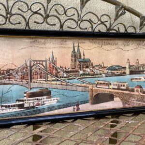 5305520550.jpg Ingekleurde Rheinpanorama lithografie ca. 1925 – Keulen met stoomschip Goethe