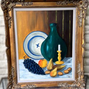 M. Levis’ Gesigneerd Meesterwerk – Klassiek Stilleven vol Harmonie en Contrast