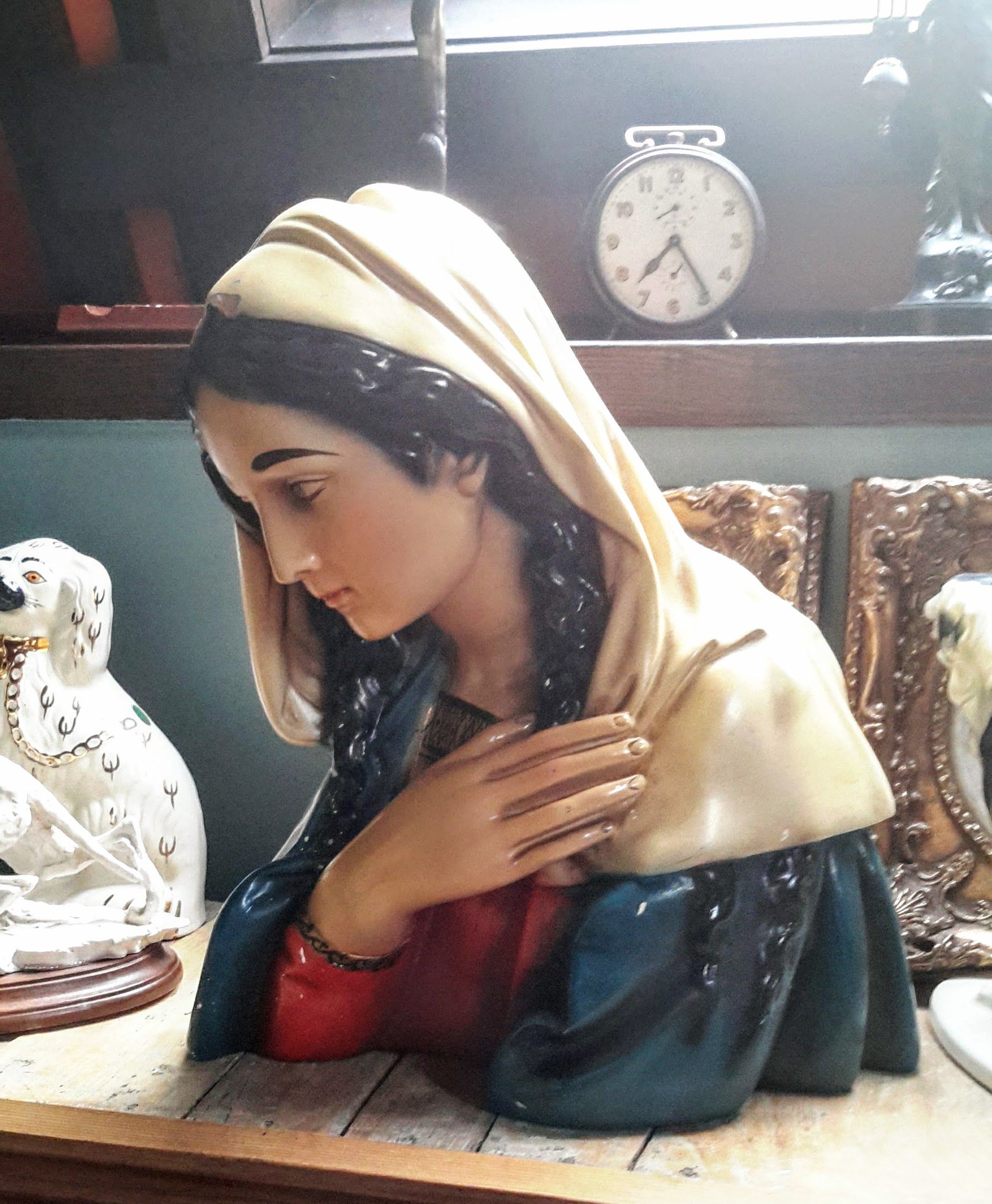 Vintage gipsen Maria buste Onze Lieve Vrouw van Smarten