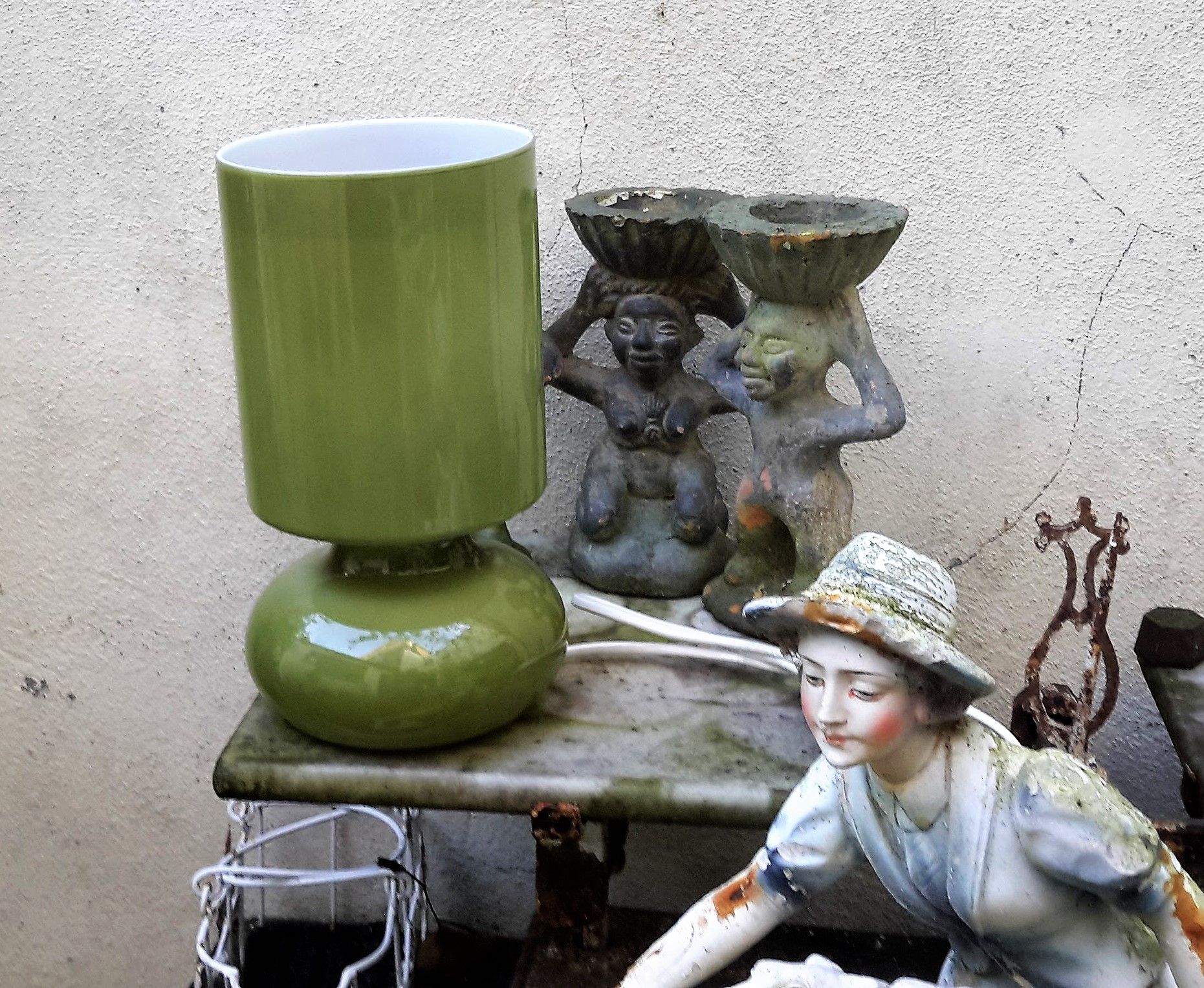 5393133100.jpg Vintage Design Nachtlamp lichtgroen
