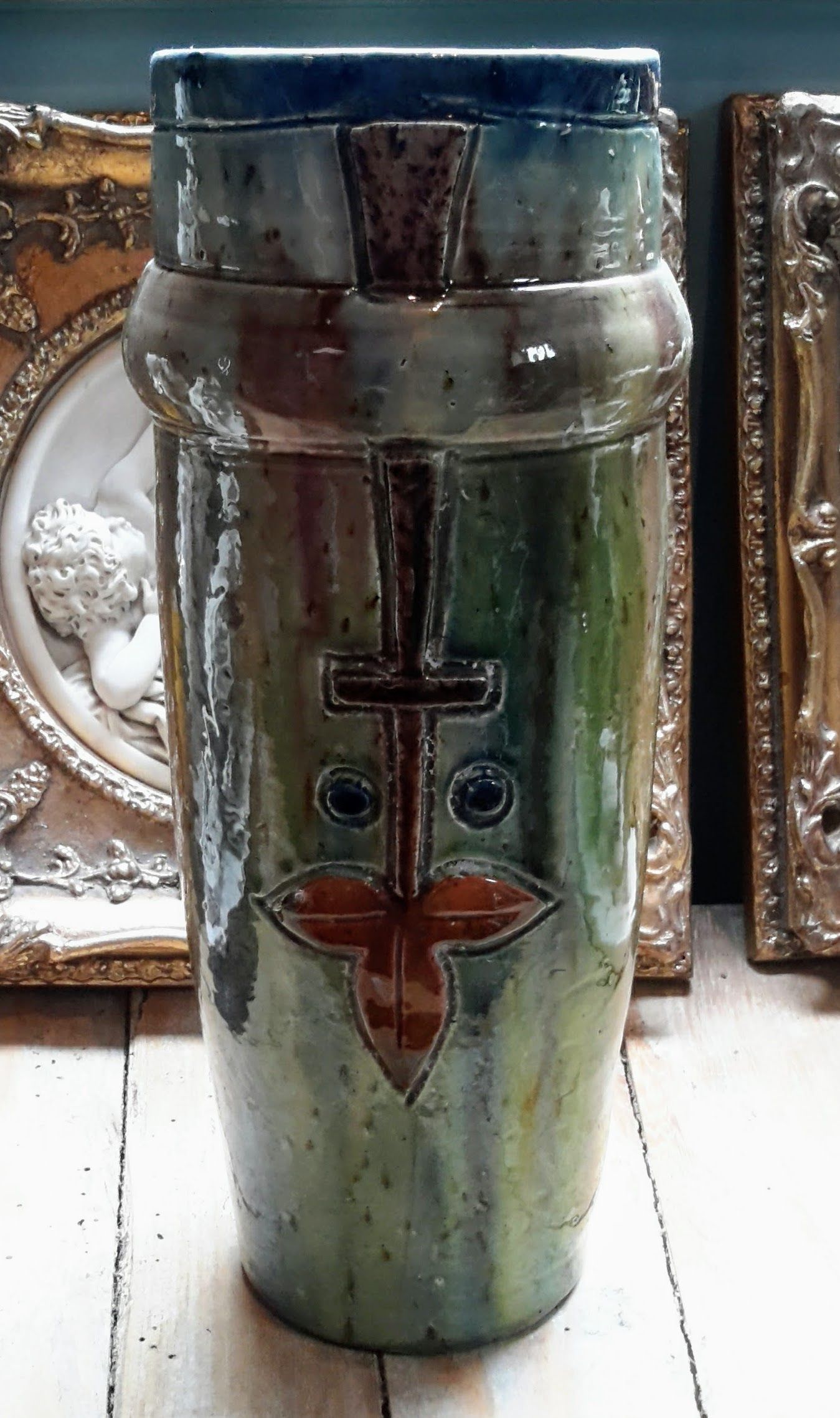Vlaams aardewerk decoratieve Art Nouveau vaas