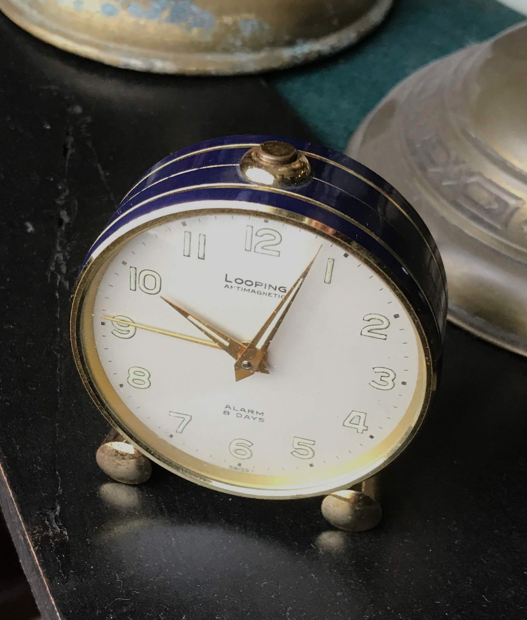 5393137404.jpg Vintage Swiss made Looping Alarm 8 days Anti magnetic clock