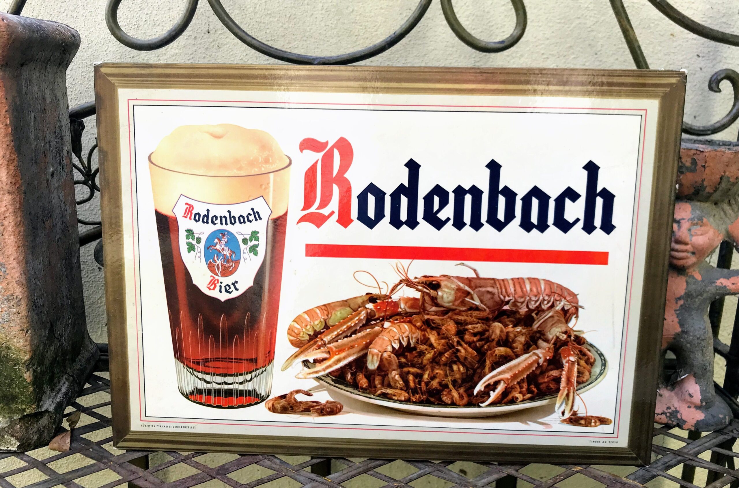 5393139163.jpg Retro kartonnen reclamebord Rodenbach Bier uit 1966