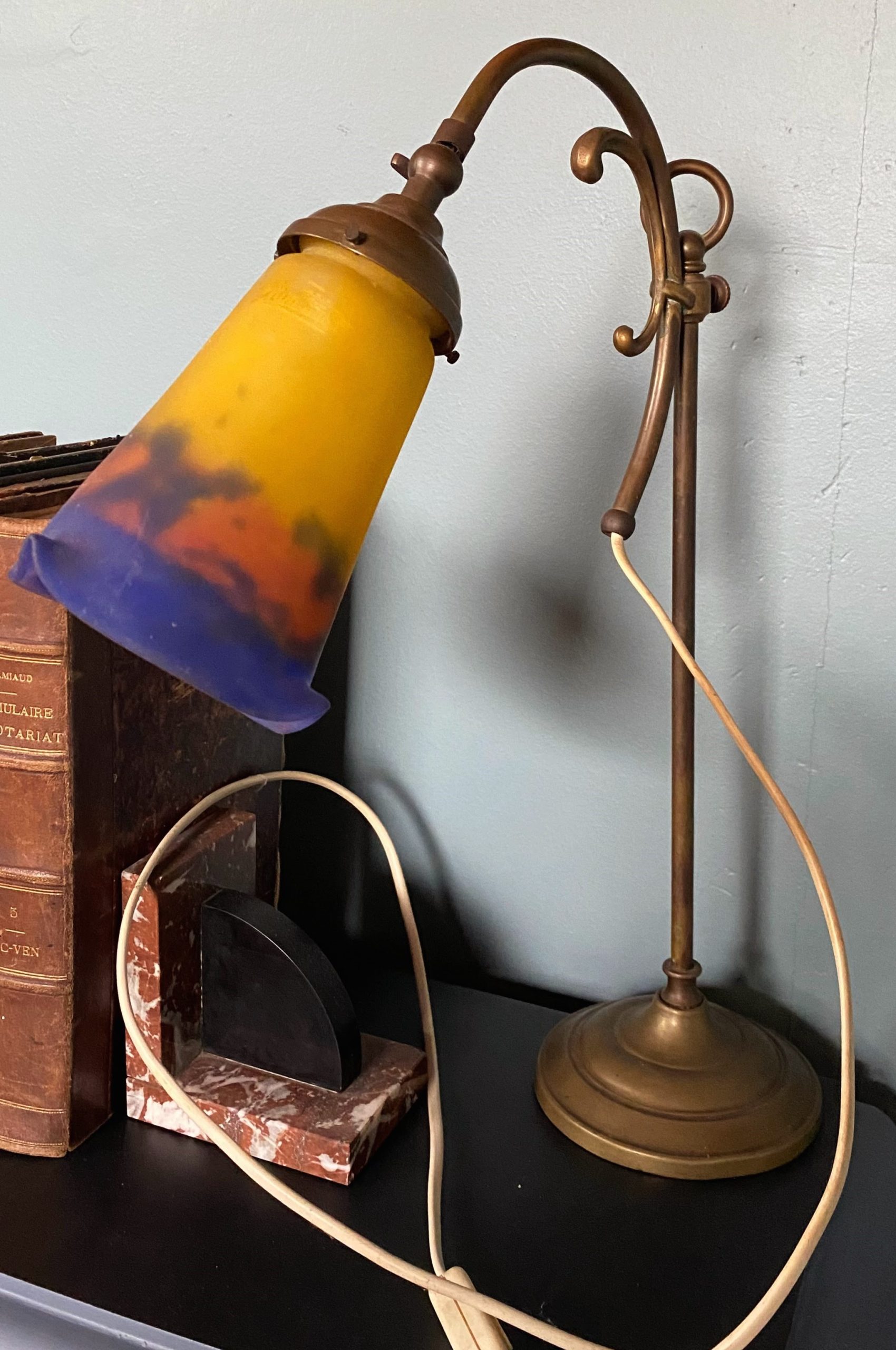 Prachtige Art Nouveau Tafellamp Muller Frères Luneville