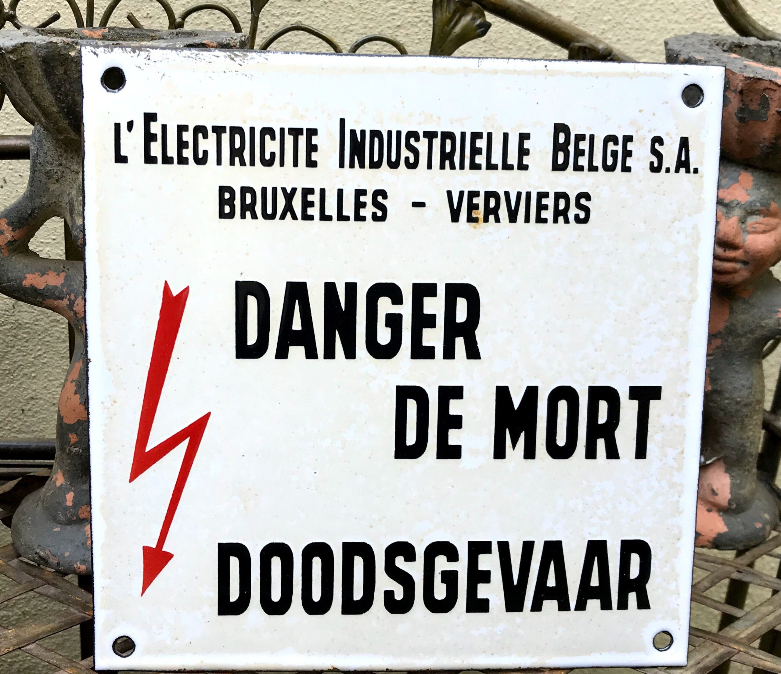 5393145952.jpg Emaille bord Danger de Mort- Doodsgevaar- ca. jaren 1960