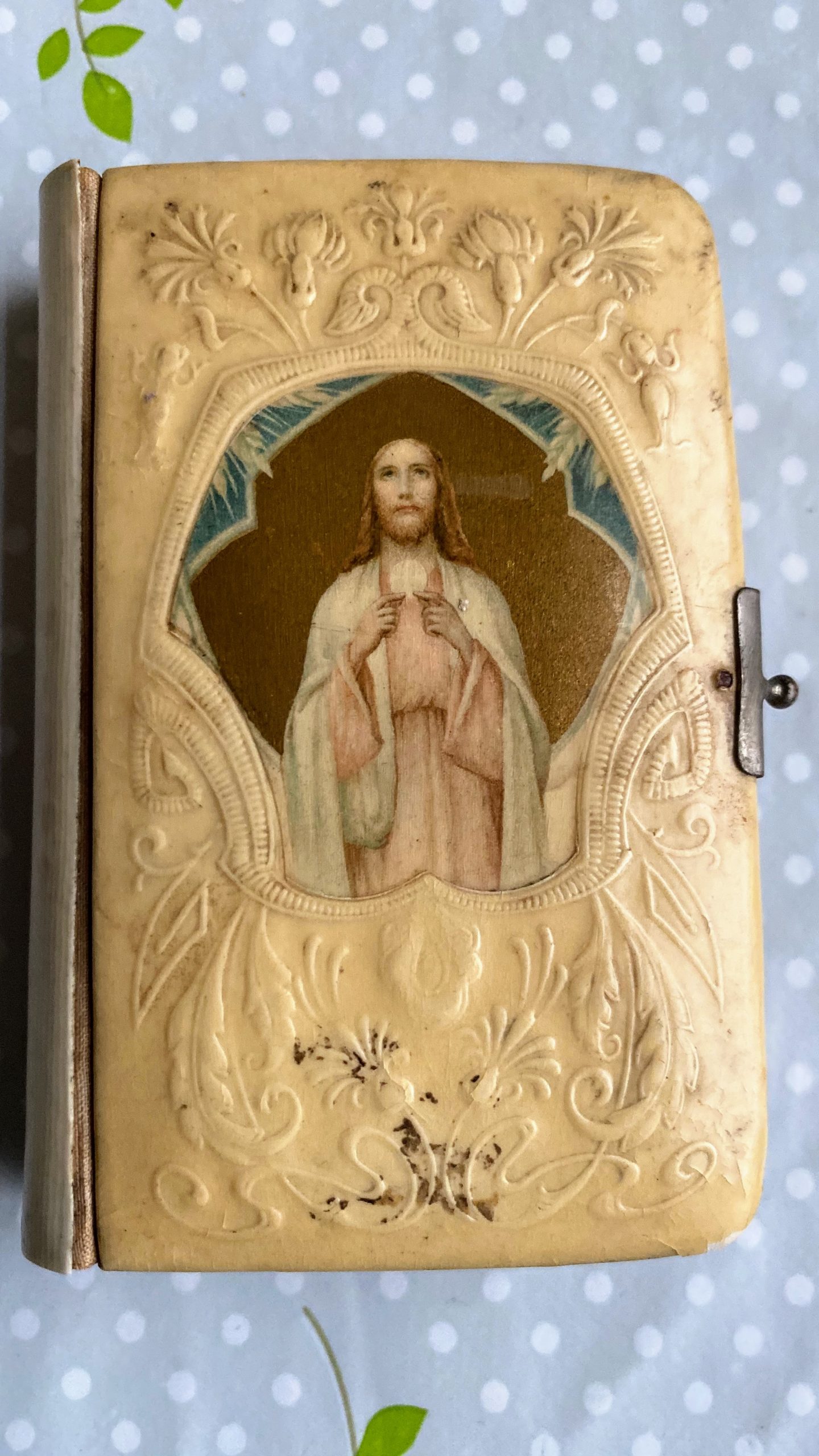 Antiek gebedenboekje met verharde kaft- Salve Regina - 1903