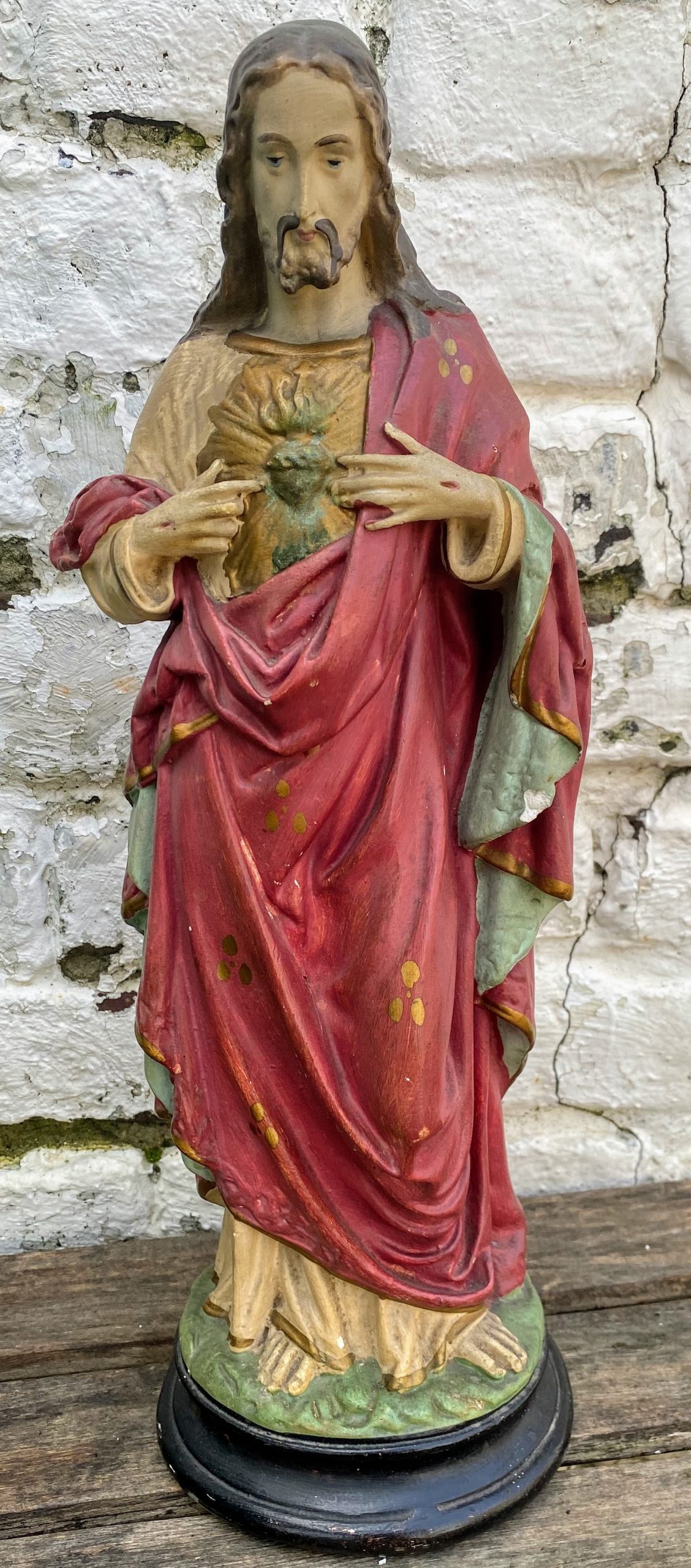 Decoratief gipsen beeld Jezus Heilig Hart