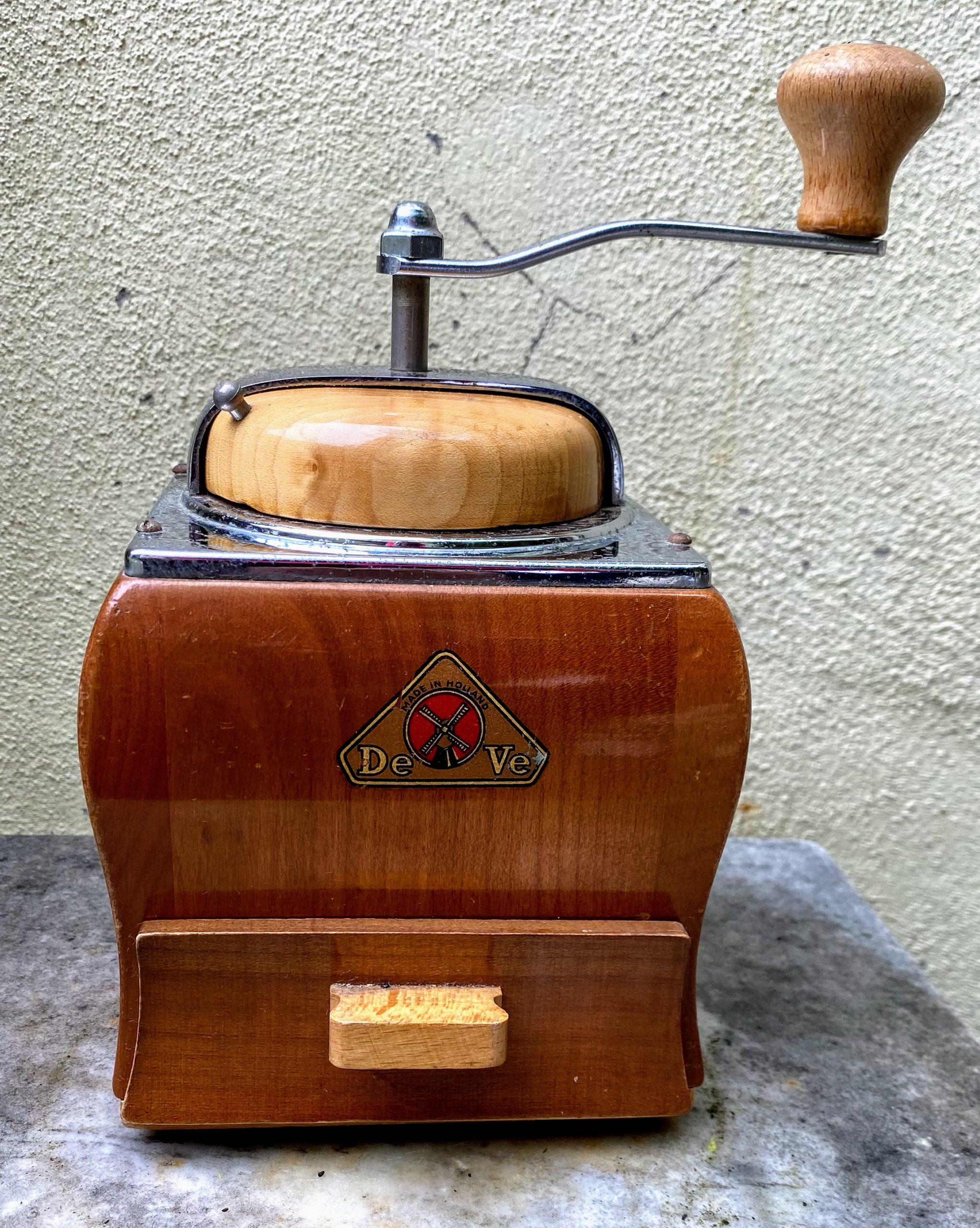5393163946.jpg Stijlvolle Vintage De Ve Koffiemolen Made in Holland