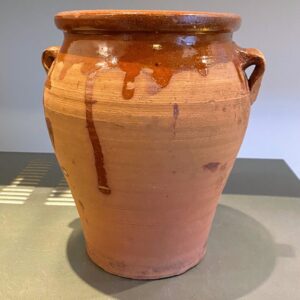 5393168755.jpg Oud Franse Confitpot of grespot met 2 oren gebruikt als cache pot