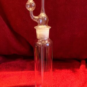 Vintage Laboratorium gaswasfles met twee glazen slangverbindingen