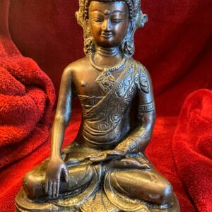 Bronzen beeldje Boeddha Bhumisparsha Mudra