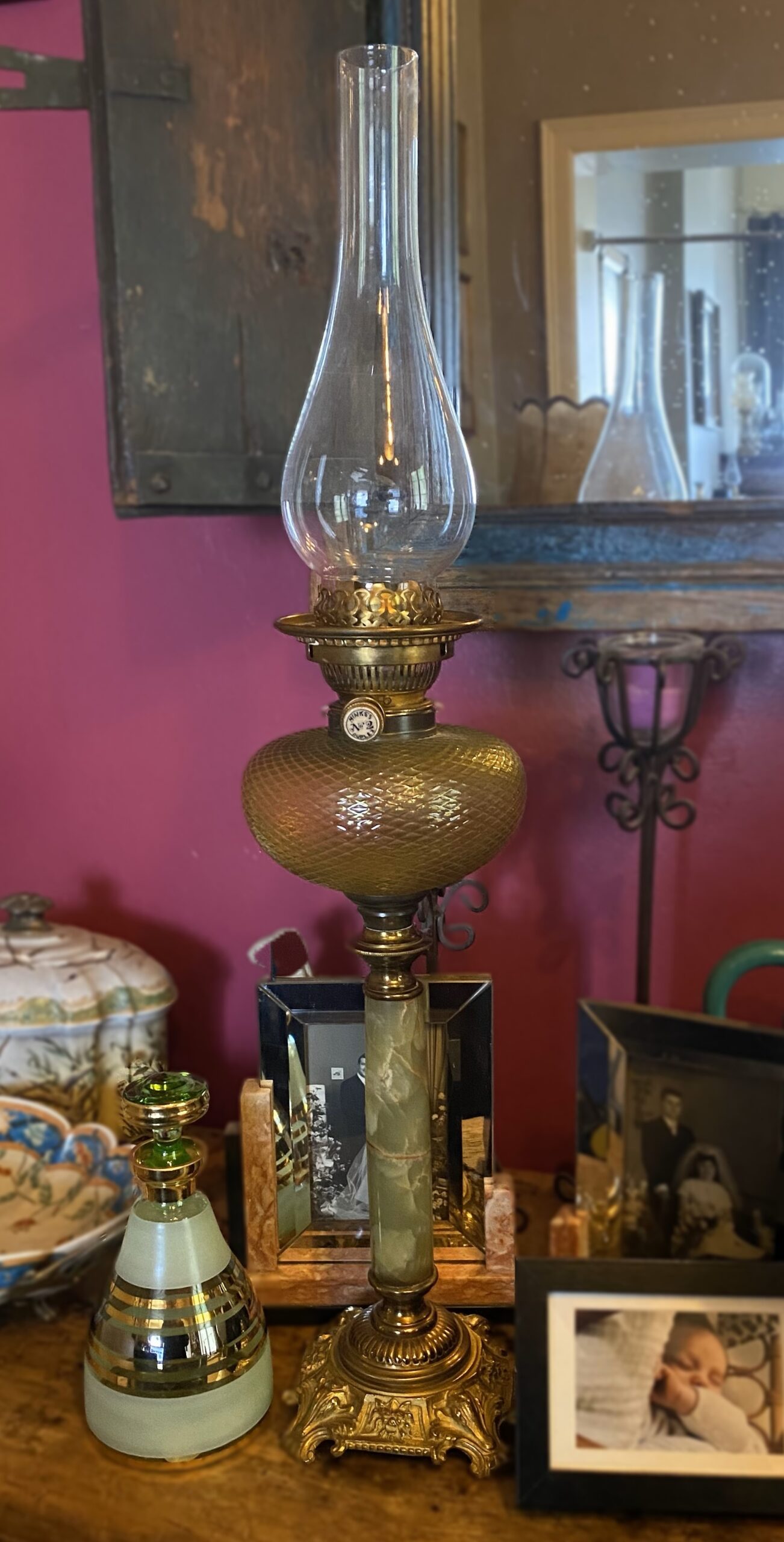 5417282671.jpg Antieke Victoriaanse olielamp Hinks no. 2 duplex – circa 1890