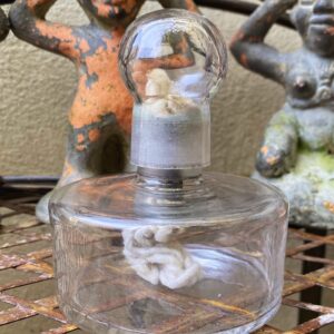 5428366008.jpg Vintage kleine glazen alcohol brander mad scientist decor – laboratoriumdecor ca. 1950