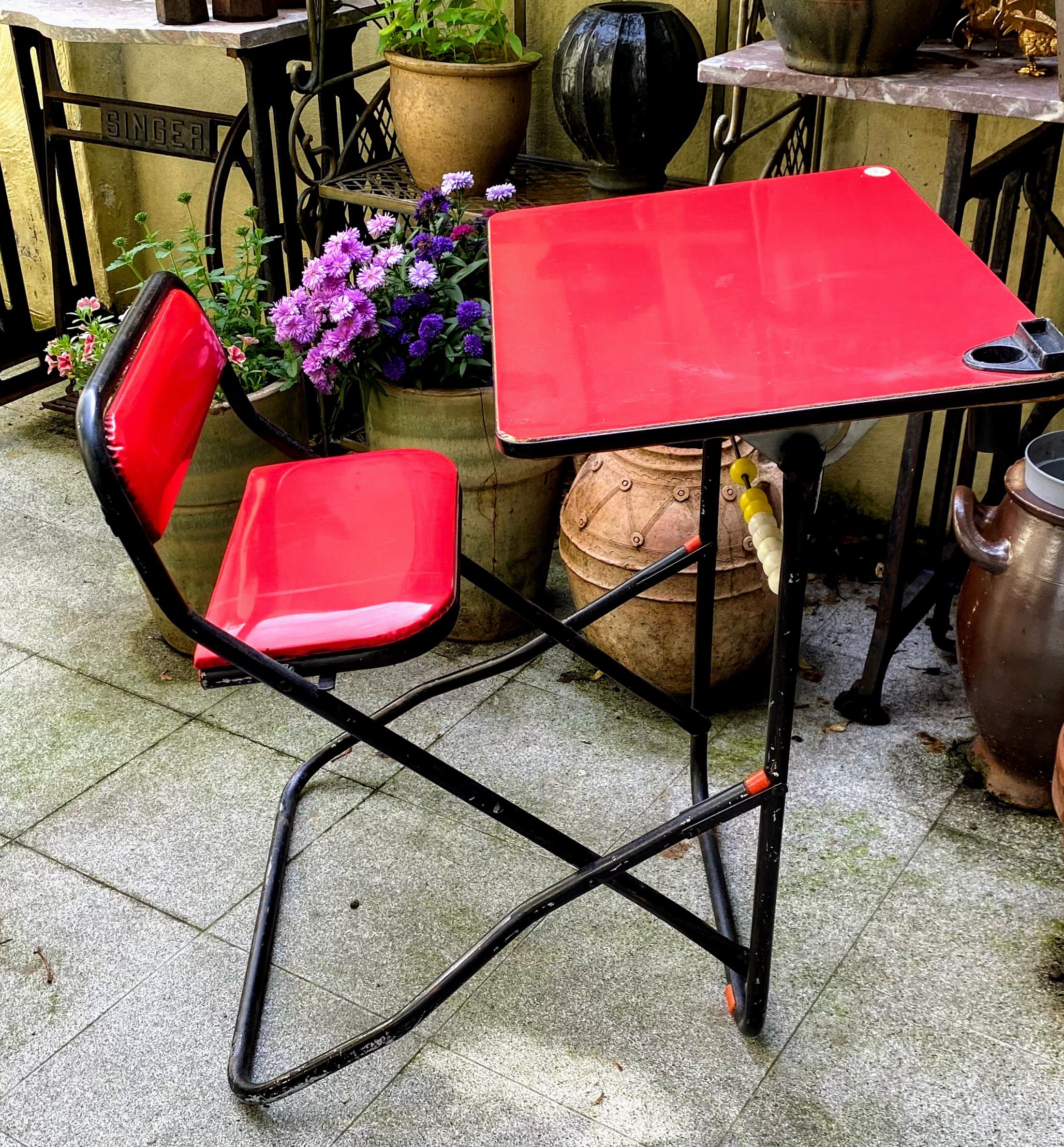 Inklapbare Italiaanse schoolbank Giocattoli Giacomelli – 1970