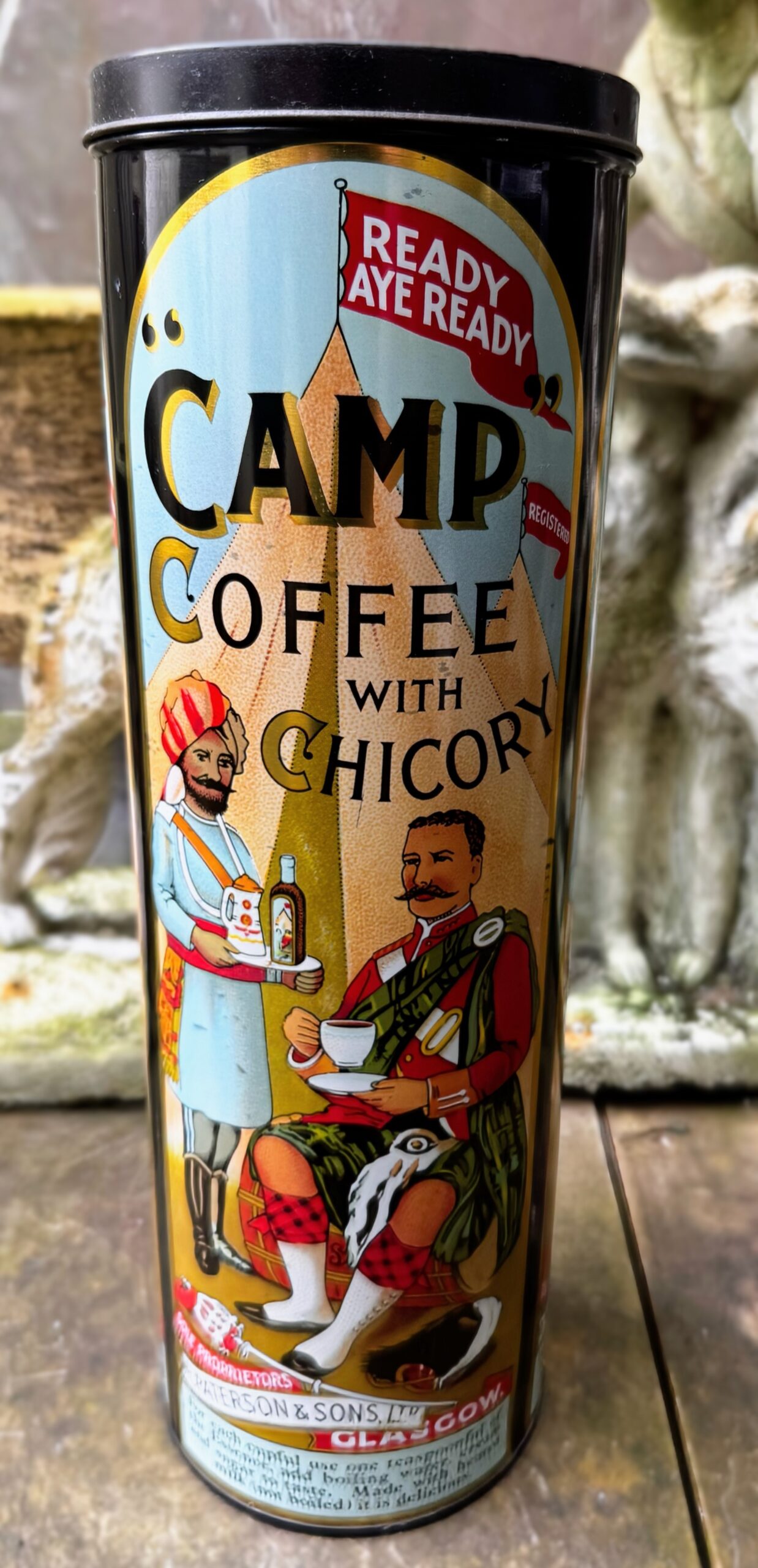 5457732862.jpg Vintage Camp Coffee with Chicory - blik , R Paterson and Sons Ltd Glasgow – ca. 1900