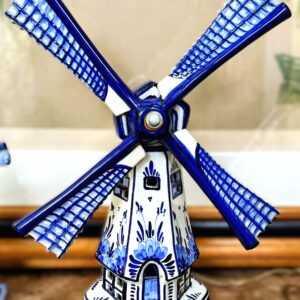 Vintage Delfts blauwe windmolen – Elektrisch aangedreven keramiek Middelburg ca. jaren ’50