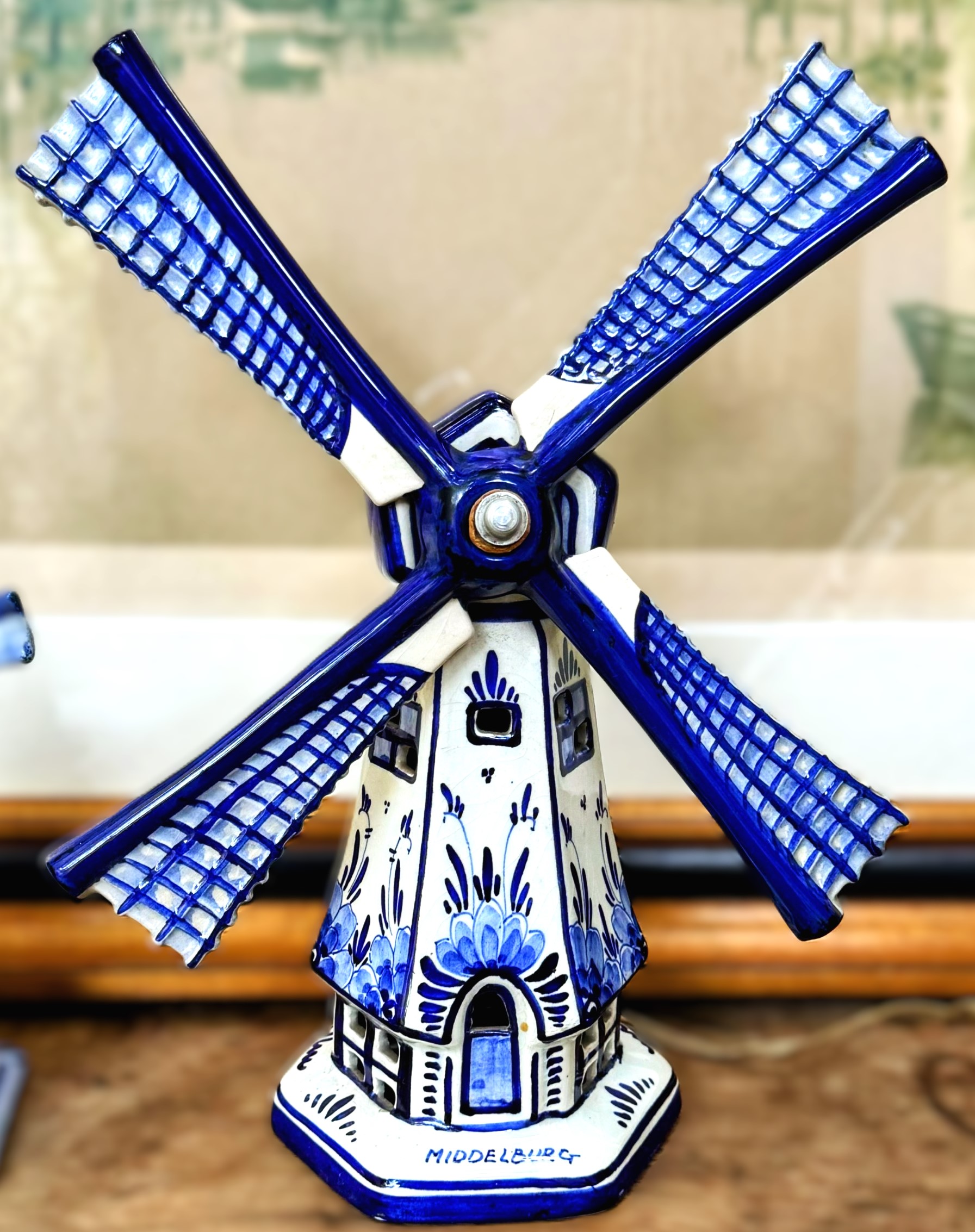 5466498061.jpg Vintage Delfts blauwe windmolen – Elektrisch aangedreven keramiek Middelburg ca. jaren ’50