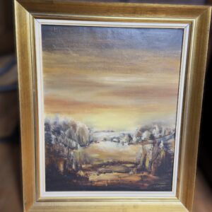 5728648513.jpg Olieverfschilderij van E. Ketsman – Luministisch Abstract Landschap met Impasto (1974)