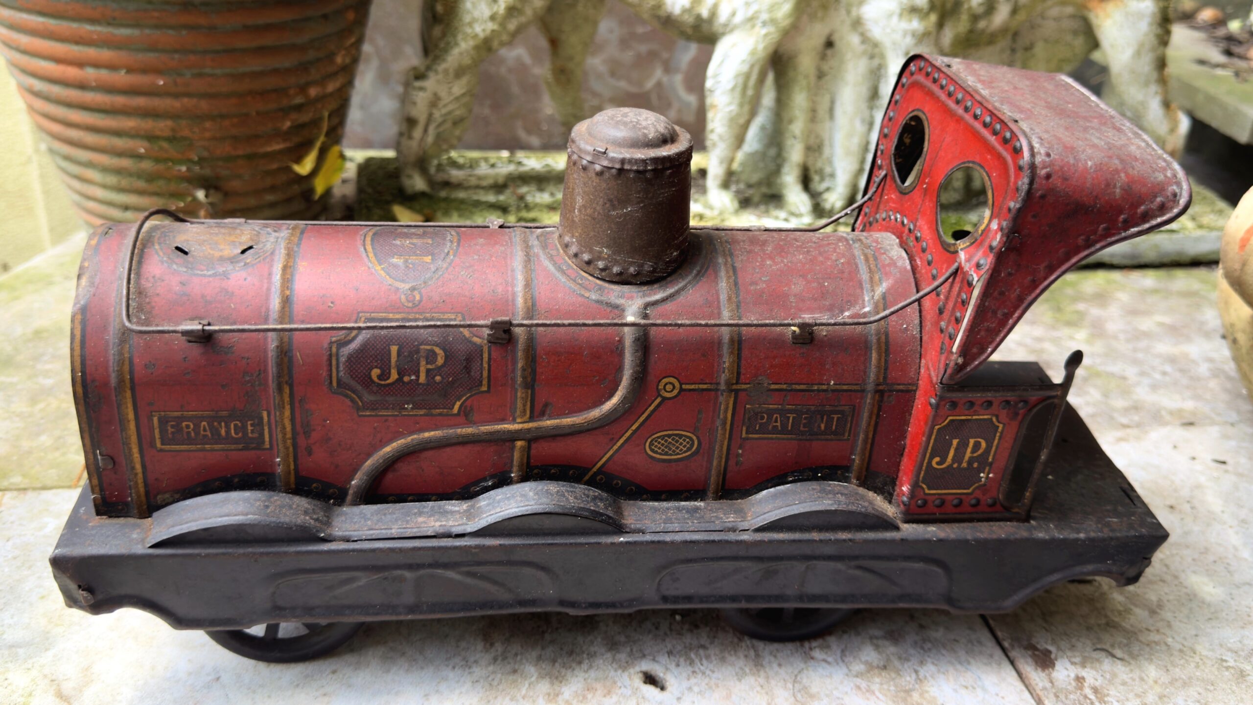 5758007802.jpg High-End Investment: Antique J.P. France Patent Steam Engine No. 114 – Rare SF-Logo – 1910