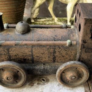5758852174.jpg Antieke Industriële Stoomlocomotief No. 4675 – Handgesmeed Metaal – 1920