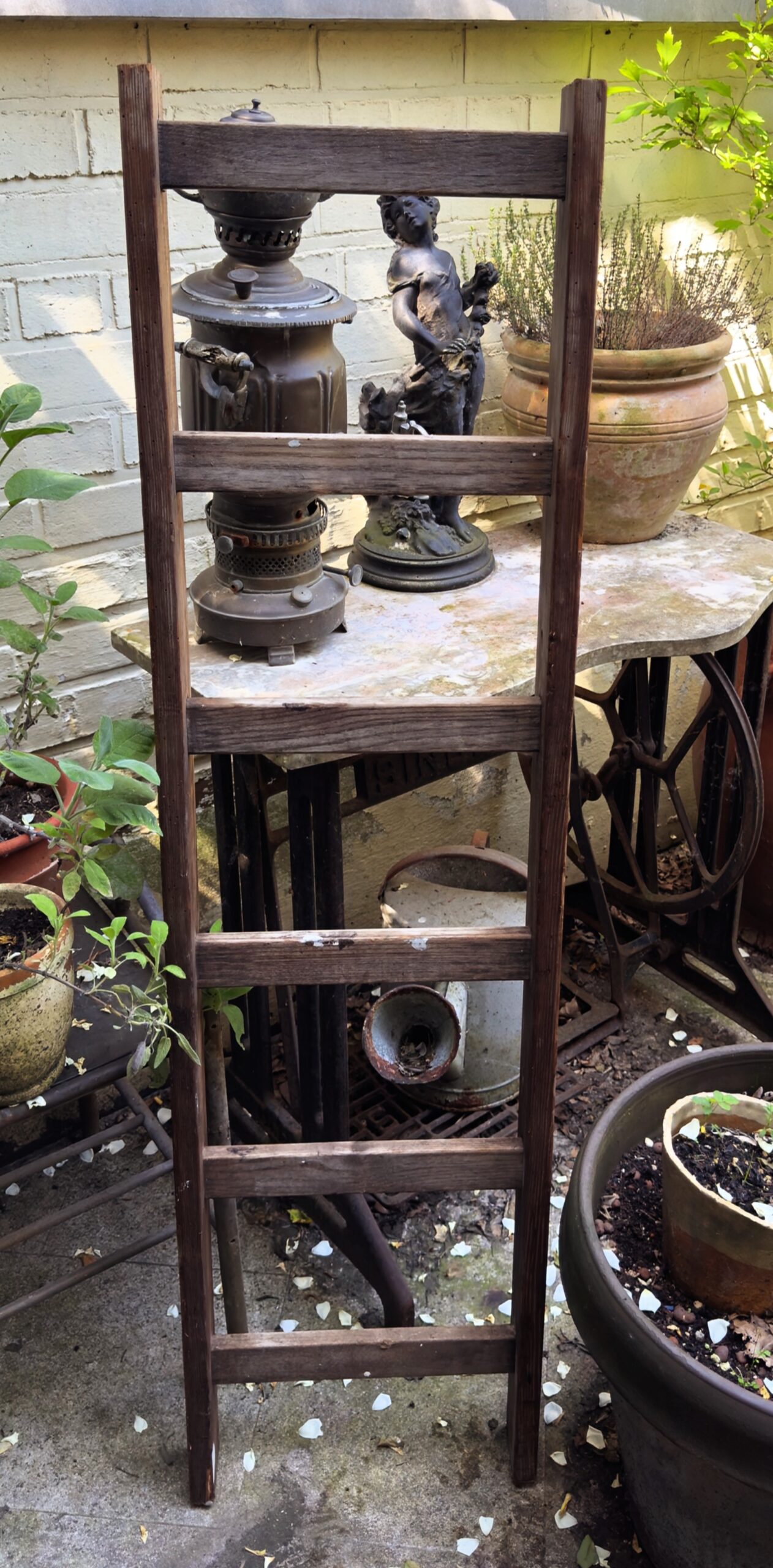 5796261959.jpg Vintage Houten Ladder – Midden 20ste Eeuw
