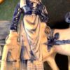 Antiek Delfts porseleinen Hollands melkmeisje met hondenkar – Antique Delft porcelain Dutch milkmaid with dog cart – ca. 1900