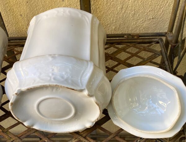Antique French porcelain storage jars “Sucre” & “Café” – early 1900s (12) Antieke Franse voorraadpotten “Sucre” en “Café” | Antique French porcelain storage jars “Sucre” & “Café” – early 1900s