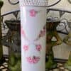Antieke Duitse Max Roesler cilindervaas – porselein met netrand en rozenvolants | Antique German Max Roesler porcelain cylinder vase – reticulated rim & rose volants, c.1894–1921