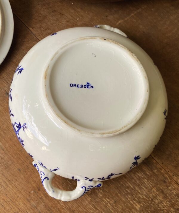 Antique ceramic tureen with lid – Petrus Regout Maastricht Dresden Decor, 19th century (7) Antieke keramische soepterrine met deksel | Antique ceramic tureen with lid – Petrus Regout Maastricht Dresden Decor, 19th century