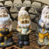 Antique earthenware garden gnomes with faded paint – ca. 1950 (14) Antieke aardewerken tuinkabouters met vervaagde verflaag – Antique earthenware garden gnomes with faded paint – ca. 1950