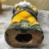 Antique earthenware garden gnomes with faded paint – ca. 1950 (16) Antieke aardewerken tuinkabouters met vervaagde verflaag – Antique earthenware garden gnomes with faded paint – ca. 1950