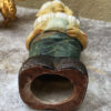 Antique earthenware garden gnomes with faded paint – ca. 1950 (21) Antieke aardewerken tuinkabouters met vervaagde verflaag – Antique earthenware garden gnomes with faded paint – ca. 1950