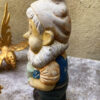 Antique earthenware garden gnomes with faded paint – ca. 1950 (3) Antieke aardewerken tuinkabouters met vervaagde verflaag – Antique earthenware garden gnomes with faded paint – ca. 1950