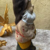 Antique earthenware garden gnomes with faded paint – ca. 1950 (6) Antieke aardewerken tuinkabouters met vervaagde verflaag – Antique earthenware garden gnomes with faded paint – ca. 1950